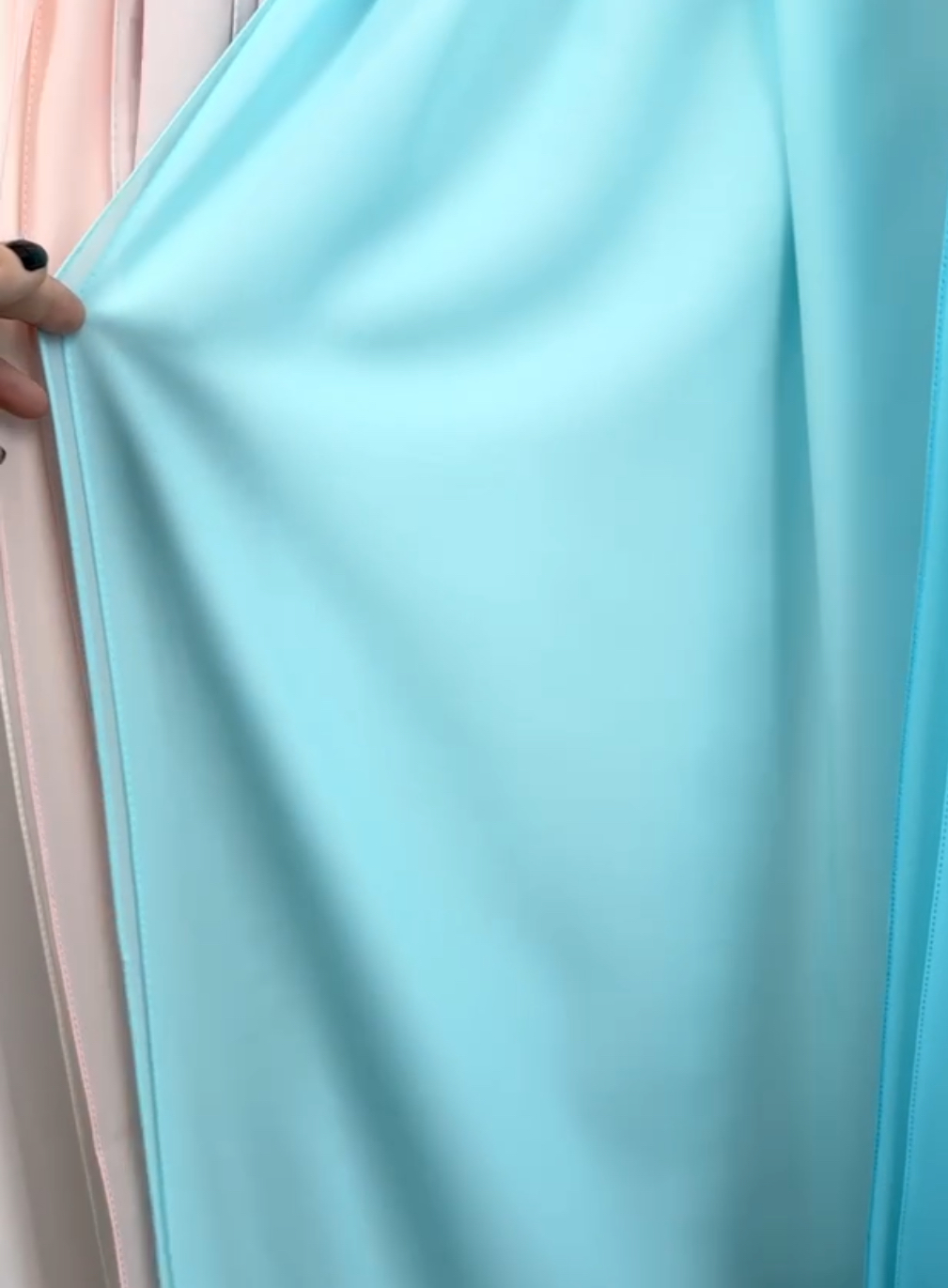 "Шарф ""Однотонний шифон"" ніжна бірюза"