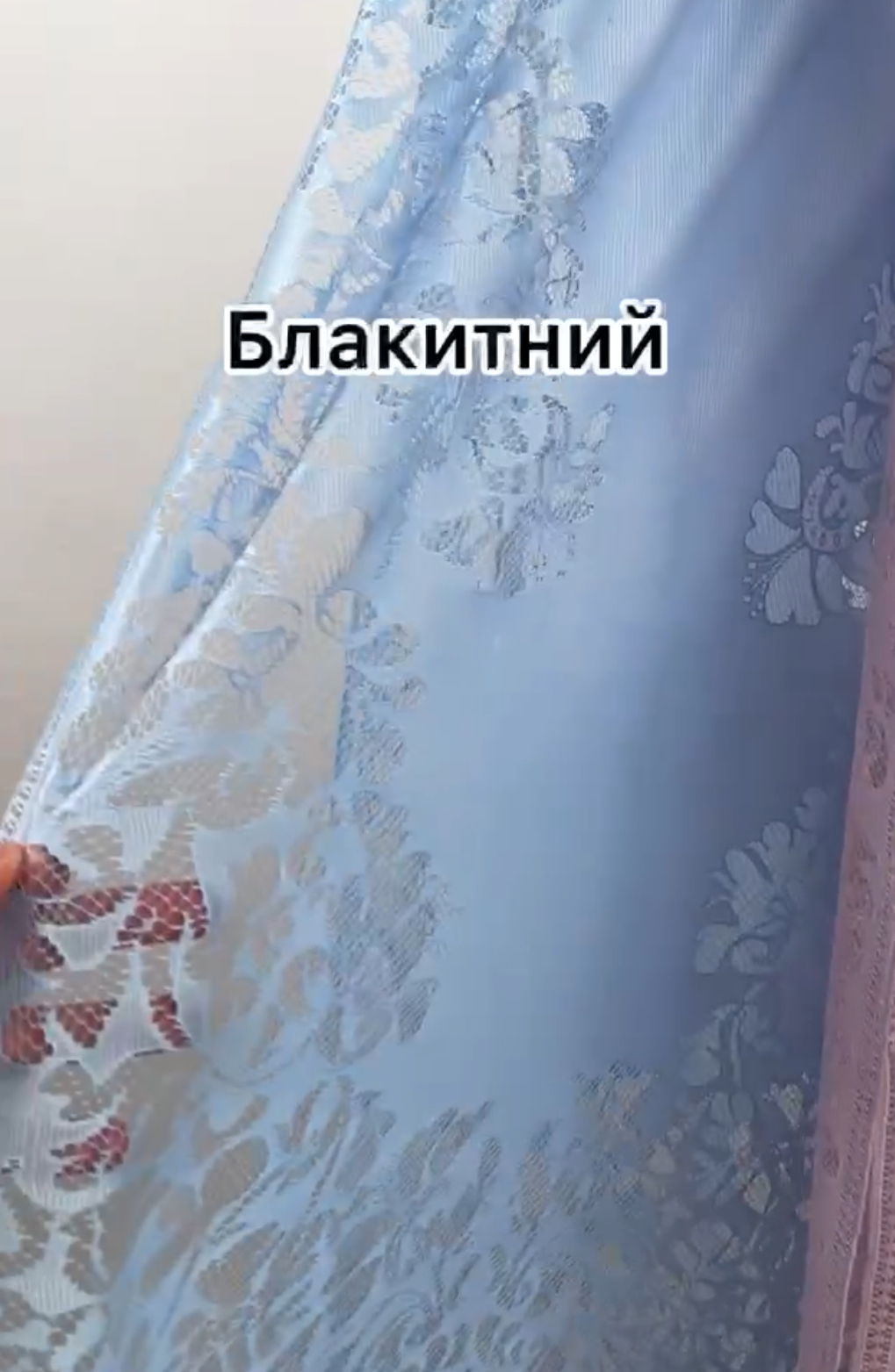 "Шарф ""Гіпюровий кісті"" блакитний 327-05"