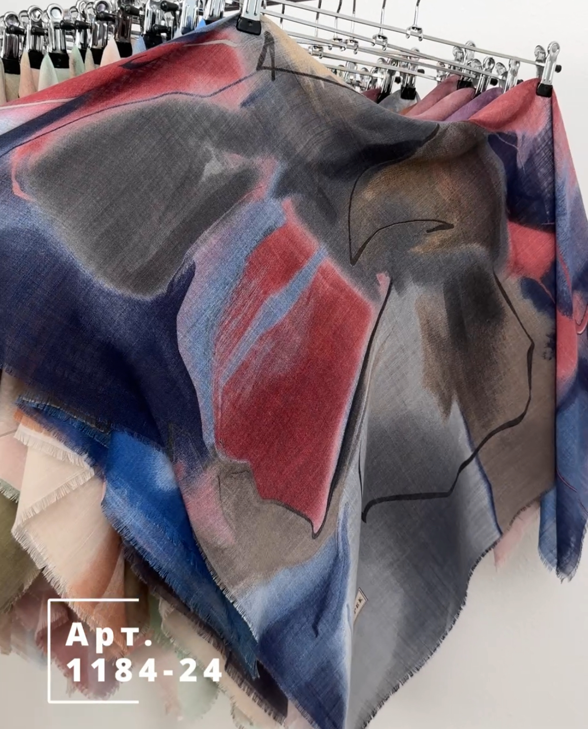 "Хустка Льон ""Розмита квітка"" Колір 24 1184-24"