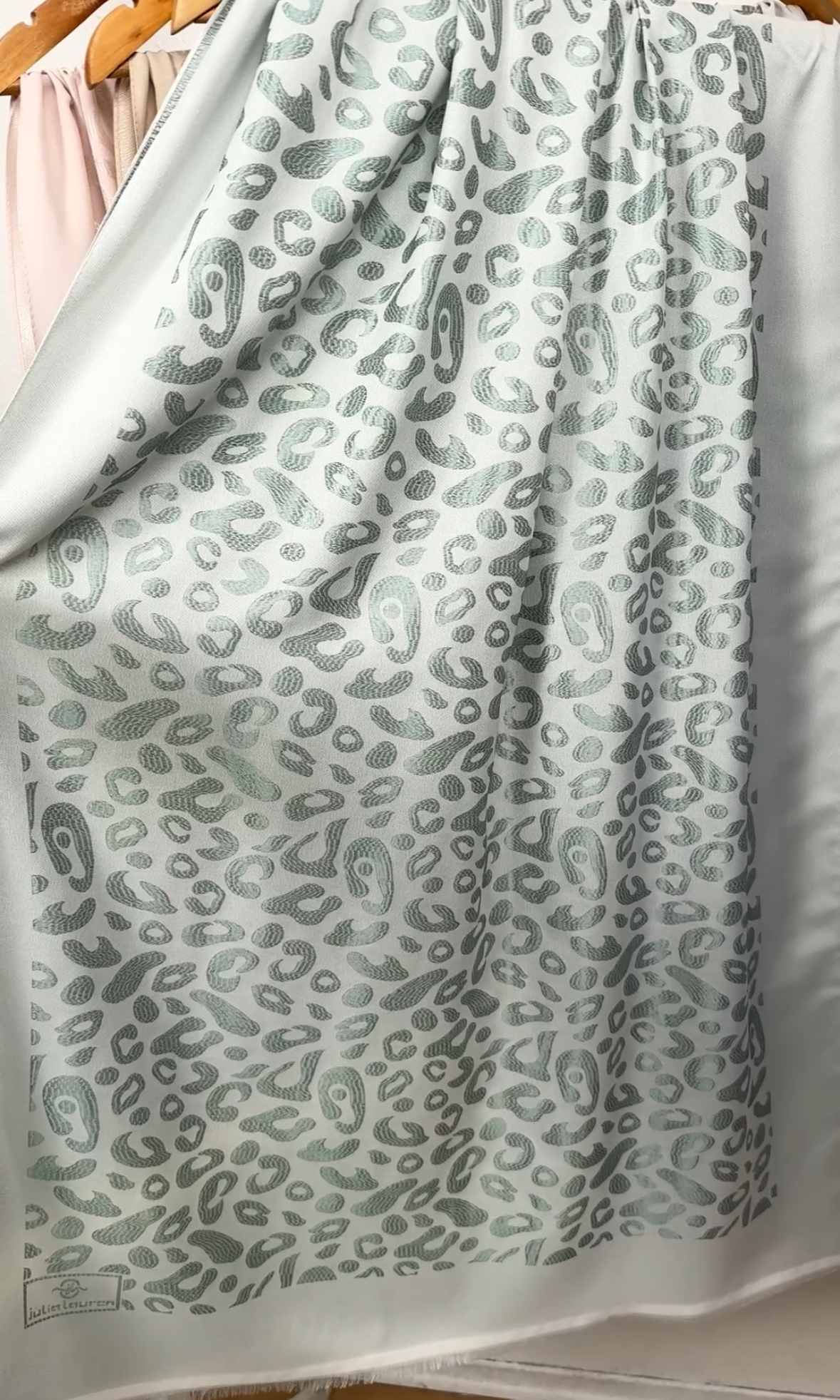 "Шарф ""шифон «Леопард» "" м'ятний 385-07"